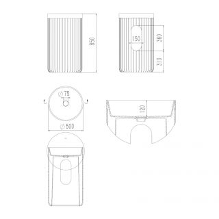 Напольная раковина ABBER Bremen AM2901DB 50см синий матовый